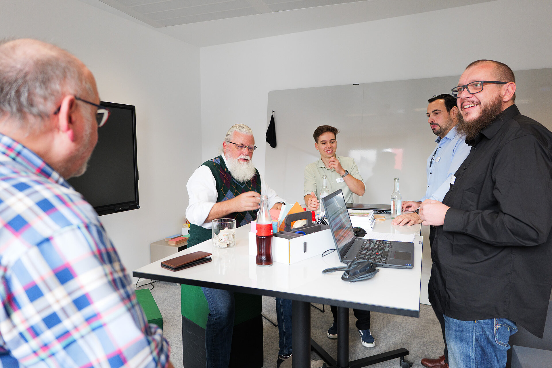 Mathias Steinmeier, Nils Rolfsmeier und Mike Moroncini im Workshop mit Whitelabel-Kunden