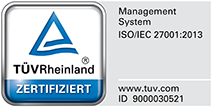 ISO 27001 Zertifikat des TÜV Rheinland für audatis